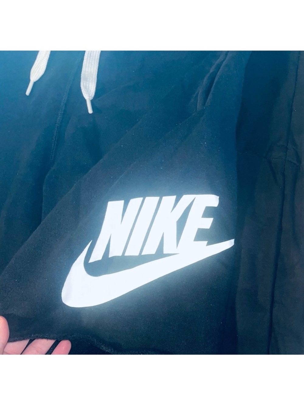 Nike Fleece Black & White Sweatpants Shorts Men’s Size Medium - Picture 3 of 6